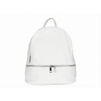 AP IDEA MODA Italienisch Gefertigter Echtleder Grüner Damen-Rucksack mit Reißverschluss Polyester-Futter Weicher Griff 1000g