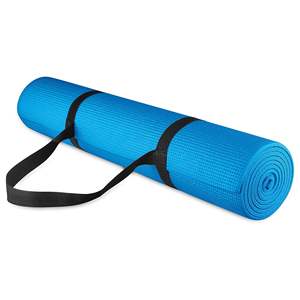 Tappetino per Esercizi Signature Fitness Multiuso ad Alta Densità Antistrappo, Spessore 10mm, Pieghevole, con Cinghia, Blu, in Cotone, Gomma Naturale e TPE - Product Image 2