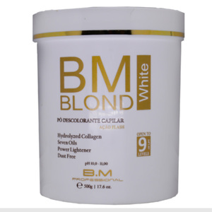 B.M Professional Crème Décolorante Bio Blond Blanc 500g Sans Poussière Collagène Hydrolysé Sept Huiles Adulte - Product Image 1