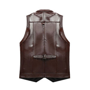 Chaleco de Cuero Personalizado para Hombre, Chaleco de Cuero de Color Personalizado, Ropa Urbana sin Mangas, Chaleco de Cuero Transpirable para Hombre con Servicio OEM - Product Image 3