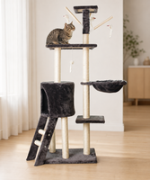 Centre d'activités pour chat moderne, écologique et durable, arbre à chat, griffoir, perchoir, lit, échelle d'escalade, utilisation intérieure, en carton facile à assembler