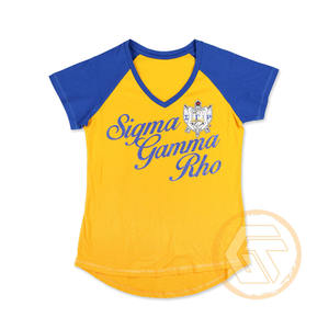 Camiseta de Sororidad Sigma Gamma Rho para Mujer al por Mayor, 100% Algodón Jersey, Transpirable, Antiarrugas, de Secado Rápido, Media Manga - Product Image 5