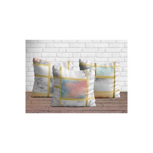 Juego de fundas de cojín de yute de 3 piezas de alta calidad, 43x43, hojas geométricas orgánicas ligeras a la moda para Hospital en casa para Navidad - Product Image 1