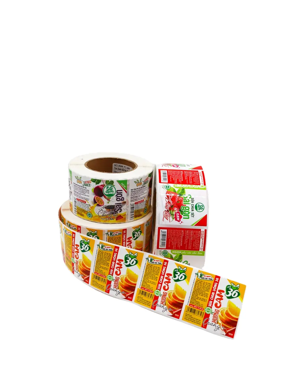 Adesivos impermeáveis de bebidas em PVC, alta adesão, impressos com correspondência CMYK, padrão Pantone fabricado no Vietnã