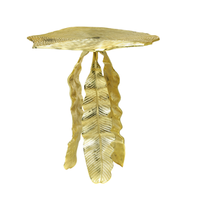 Table basse décorative de dessus de marbre blanc d'hôtel de luxe avec le support de feuille de finitions d'or pour des meubles modernes d'extrémité latérale de salon - Product Image 3