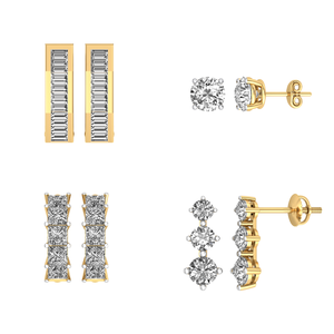 Pendientes de Diamantes Cultivados en Laboratorio con Certificación IGI, Oro Sólido de 9K, 1.07 Quilates, Claridad VS1, Corte Baguette, Regalo para Mujer - Product Image 4