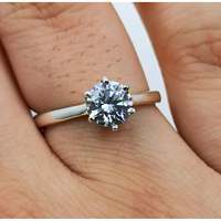 Bague solitaire artisanale sertie de zircone cubique AAA en argent sterling 925, cadeau pour femme pour anniversaire ou demoiselle d'honneur
