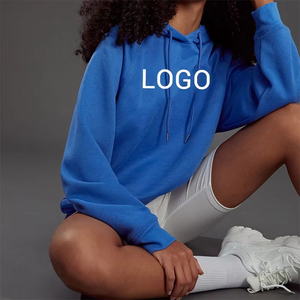 Último diseño personalizado Logo Pullover Hoodie Loose Fit Cómodo y transpirable Casual Wear Drop Shoulder Hoodies para mujer - Product Image 3