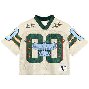 Maillot de football rétro américain de haute qualité pour hommes personnalisé France Streetwear vêtements de football Boxy en maille de sublimation de haute qualité - Product Image 2