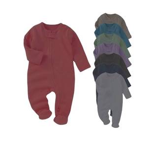 Precio de fábrica, nuevo diseño, mameluco de bebé, mono de algodón orgánico con cremallera para bebés - Product Image 1