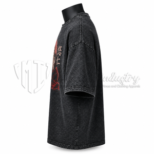 Camiseta Gráfica de Algodón Grueso Personalizada, Lavado Ácido, Estilo Urbano Oversize, Marca Privada - Product Image 5