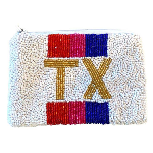 Porte-monnaie brodé de perles pour le rangement du maquillage et des accessoires, porte-monnaie brodé de perles de graines fait à la main par MD HANDICRAFTS - Product Image 1