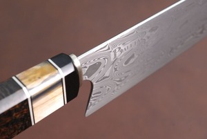 Cuchillo Profesional de Chef Hecho a Mano, Mango de Micarta de Acero Damasco, Alta Ambidiestro, Ecológico para Cocina, Corte de Alimentos - Product Image 2