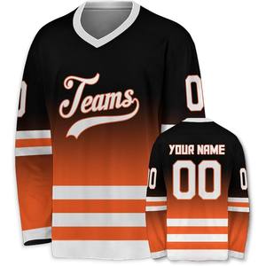 Maillots de hockey sur glace professionnels à séchage rapide de sublimation en polyester à panneau renforcé durable maillots de hockey sur glace personnalisés OEM vente en gros - Product Image 1