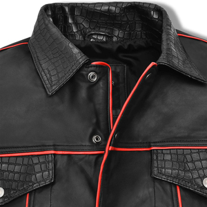 Custom High Quality <b>Sheepskin</b> Leather Men's Street Wear Winter <b>Jacket</b> Top Grade Leather <b>Jacket</b> Manufacturer - Product Image 3