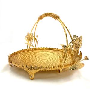 Most Demanding Golden Luxury Wedding Decoration Golden Metal Fruit Restaurant Bowl Wedding <b>Tray</b> - Product Image 1