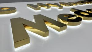 Segnaletica personalizzata per negozio all'aperto a LED per tabacco e alcol. Segnali LED acrilici in acciaio inox retroilluminati 3D. Lettere canale in metallo acrilico - Product Image 2