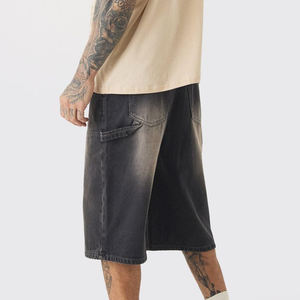 High Quality 100% Cotton Blank Vintage Washed Oversized Breathable Streetwear Distressed <b>Baggy</b> <b>Jorts</b> Men's Comfortable Hip Hop - Product Image 3