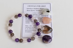 Made India Premium Quality Eco-Friendly Polished <b>Healing</b> Meditation Use Natural Gemstones GRIEF Intention Crystals Kit 1mm Beads - Product Image 2