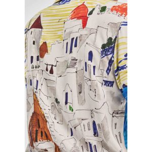 Camicia hawaiana bianca da uomo con motivo europeo per l'edilizia - Product Image 1