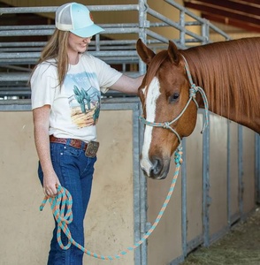 Cabestro de caballo de alta calidad al por mayor con cinta para la nariz de cuentas, cuerda de plomo, nailon blanco y negro, cabestro de caballo de alta comodidad - Product Image 2