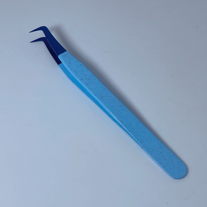 Pince à cils avec logo personnalisé en gros avec pointe en fibre d'acier inoxydable pince à épiler d'extension de marque privée - Product Image 1