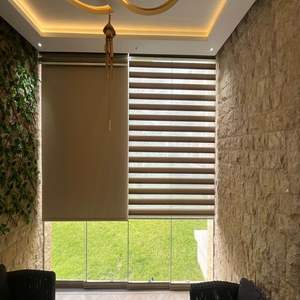 Persiana de tela plisada con diseño de cebra, doble capa, moderna, para día y noche, para oficina, hogar, villa, al mejor precio - Product Image 5