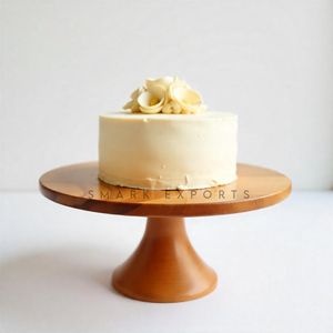 Soporte para Pastel de Madera Sostenible Hecho a Mano, Elegante Base Tradicional para Exhibición de Postres en Cumpleaños y Bodas - Product Image 4