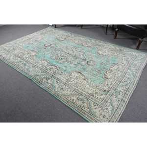 Tapis turc vintage 5,4x9,6 pieds, tapis en laine marocaine bleu - Product Image 2