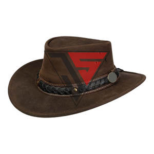 Sombreros de vaquero de piel de vaca con diseño de cuero de alta calidad para hombres, sombreros occidentales de moda para adultos - Product Image 1