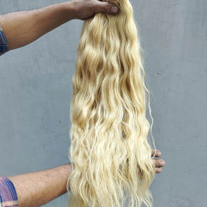 Extensions de cheveux brésiliens de haute qualité 613 60 Blonde vague naturelle Styles profonds lâches sensation de main douce cuticules alignées un donneur - Product Image 2