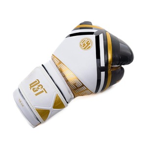 QST ถุงมือมวยสีขาวทองแบบมืออาชีพพร้อมสายรัดข้อมือแบบมีห่วงและตะขอดีไซน์ไม่เหมือนใครสามารถปรับแต่งได้สำหรับการฝึกศิลปะการต่อสู้ - Product Image 3