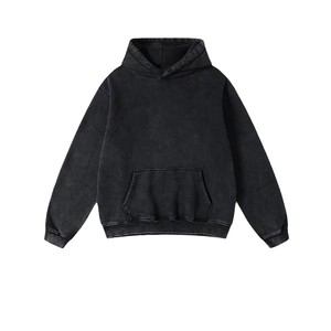Haute qualité pierre acide lavage sweat à capuche zippé en détresse sunfaded soleil fané hommes personnalisé pull éponge français Double fermeture éclair à capuche - Product Image 5