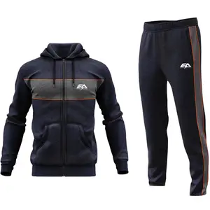 Survêtement d'hiver personnalisable pour adultes Survêtement d'hiver en molleton de coton de plus de taille avec logo personnalisé pour l'entraînement - Product Image 1