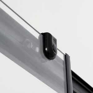 Puerta de Ducha de Vidrio Templado Cielo de 100 cm con Perfiles Negros para Nicho y Cortinas - Product Image 4