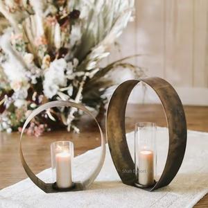 Nuevos candelabros decorativos de metal y vidrio en forma de hueco Color bronce para la decoración del hogar y de Navidad - Product Image 5