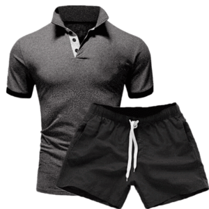 Nouvel ensemble d'été 2023 pour homme : T-shirt respirant grande taille à manches courtes + short, ensemble 2 pièces, polo ajusté à revers, taille américaine - Product Image 4