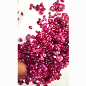 920 piezas de rubí natural de 4mm a 7mm cabujón de pera ovalado redondo 300 CTS lote Iroc ventas piedras preciosas sueltas de alta calidad US $120 para todos - Product Image 3