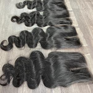 Precio al por mayor 4x4 5x5 13x6 boby Wave Swiss HD encaje ondulado extensiones de cabello humano peluca con malla frontal - Product Image 2