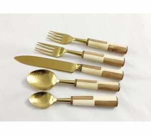 Juego de cubiertos superventas con mango de resina de madera, cuchara de acero inoxidable 18/8, tenedor, cuchillo, cubiertos, vajilla para eventos de boda, cubiertos - Product Image 3