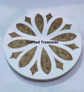 Round Wood Coaster With <b>Clear</b> <b>Resin</b> Usage Hotel Room Restaurant Office New Collection Coasters Hot Selling Make in India 2025 - Product Image 6