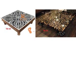 Otomanos de mesa de consola con incrustaciones de hueso de suministro directo de fábrica para sala de espera, increíbles mesas resistentes, estilo contemporáneo redondo - Product Image 1