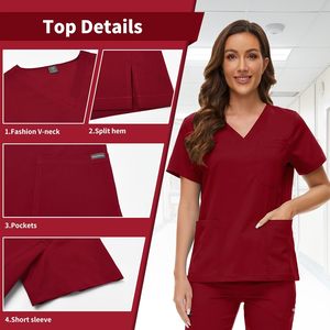 Jogger confortable Scrubs Ensembles Gommage Médical Costumes Hôpital Soins Infirmiers Uniformes En Gros Médecins Infirmières Logo Personnalisé - Product Image 5