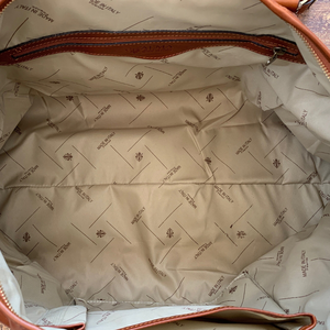 Genuine <b>Leather</b> High Quality Modern Travel Duffel <b>Bag</b> Large Tan Weekend <b>Overnight</b> Adjustable Strap Brass Hardware Zipper Durable - Product Image 2