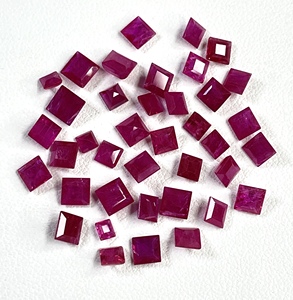 Rubíes Naturales de Mozambique de Alta Calidad, Calibrados y Tratados, Tamaño 3.5-4.5mm, Corte Cuadrado, Color Rojo Rosado, Piedras Preciosas Sueltas para Joyería - Product Image 2