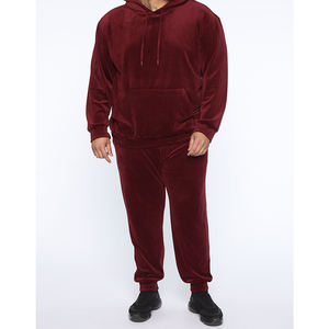 Wholesale High Quality Velvet Custom Zip Hoodie Joggers Two Piece <b>Velour</b> <b>Tracksuit</b> Men - Product Image 5
