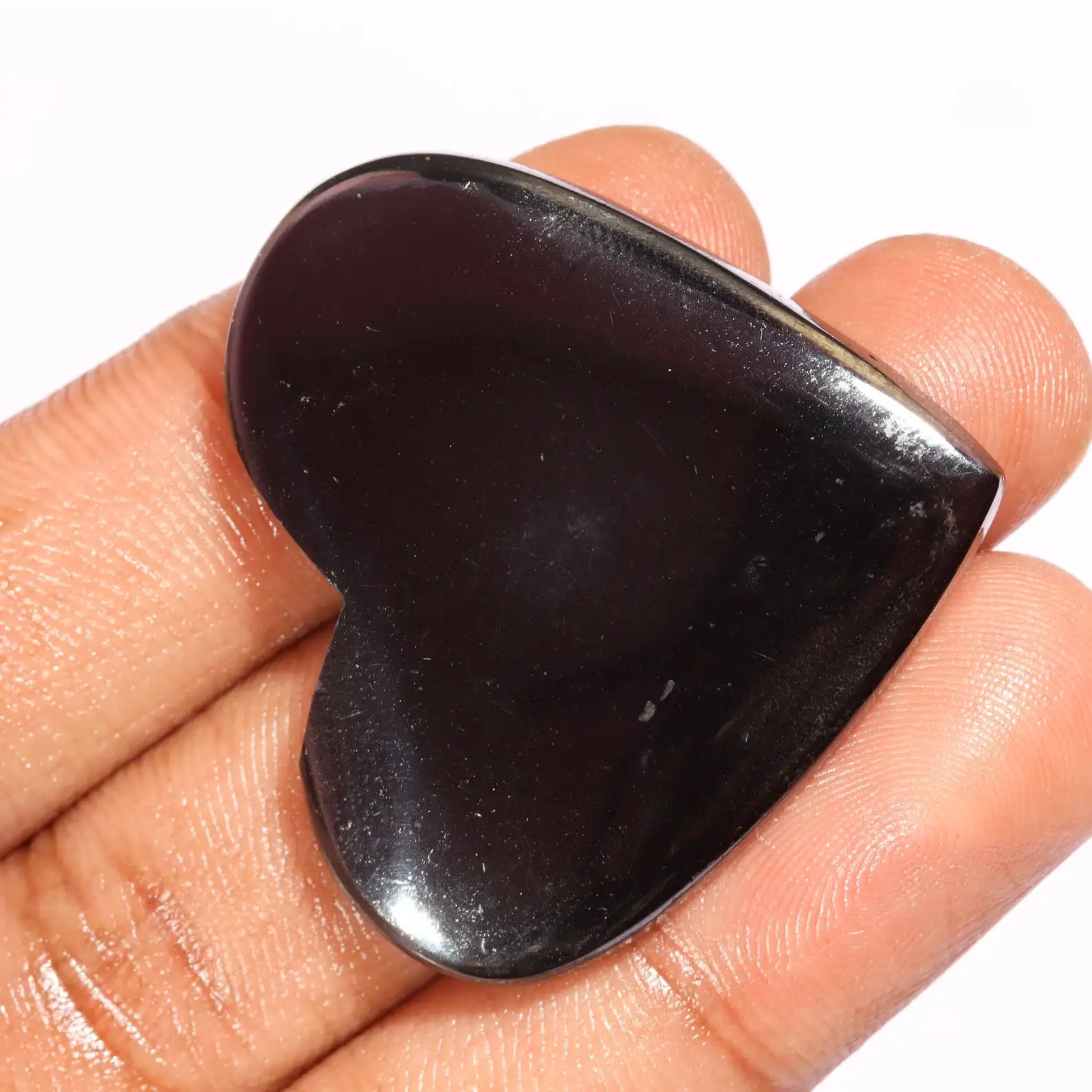 Tuyệt đẹp chất lượng hàng đầu 100% Hematit tự nhiên hình trái tim Cabochon lỏng đá quý để làm đồ trang sức 117.50 CT 33*39*6mm SR-2234