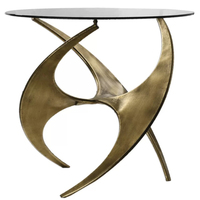 Grande table d'appoint décorative en aluminium couleur argent Table basse unique Tables décoratives pour salon et chambre à coucher Fournitures