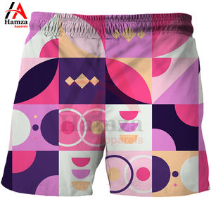 <b>Men's</b> Blue Geometric <b>Pattern</b> <b>Swim</b> <b>Shorts</b> Quick-Dry Polyester Fabric 180 GSM Comfortable Elastic Waist Adjustable Drawstring - Product Image 4