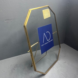 <b>Picture</b> <b>frame</b> Table top photo <b>frame</b> decorative metal brass and glass with grey finish unique design - Product Image 2